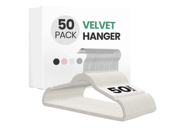 50-Piece 45cm Velvet Hangers - Available in Three Colours — photo 2