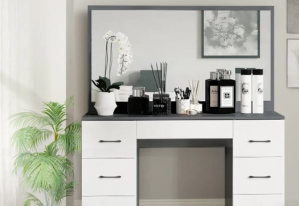 Vanity Dressing Table Set with Mirror & Drawers - Three Colours Available — photo 4