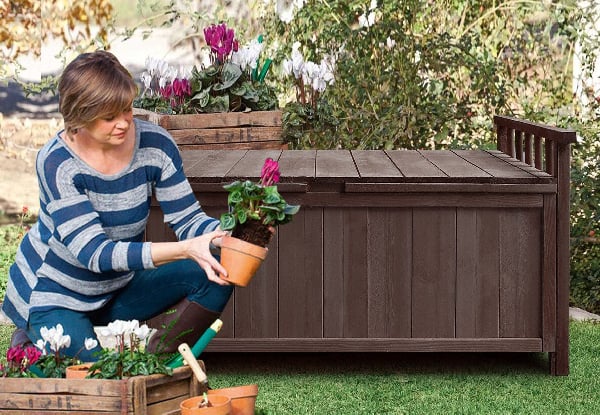 Outdoor Patio Wooden Storage Box Bench - Available in Two Colours — photo 7