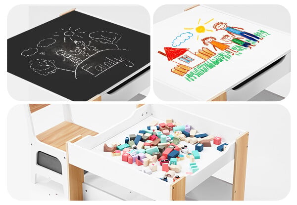 Kidbot Four-in-One Kids Table Activity Centre & Chair Set with Storage — photo 4