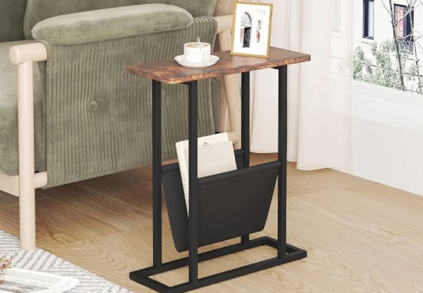 Narrow Side Table with Magazine Holder — photo 2