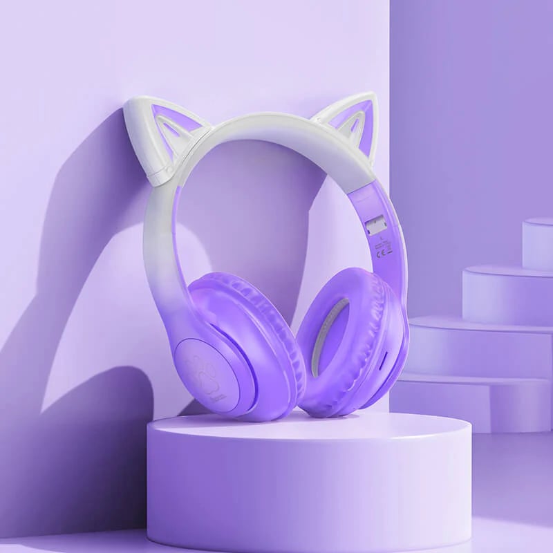 Hoco LED Cat Ear Headphones Purple — photo 4